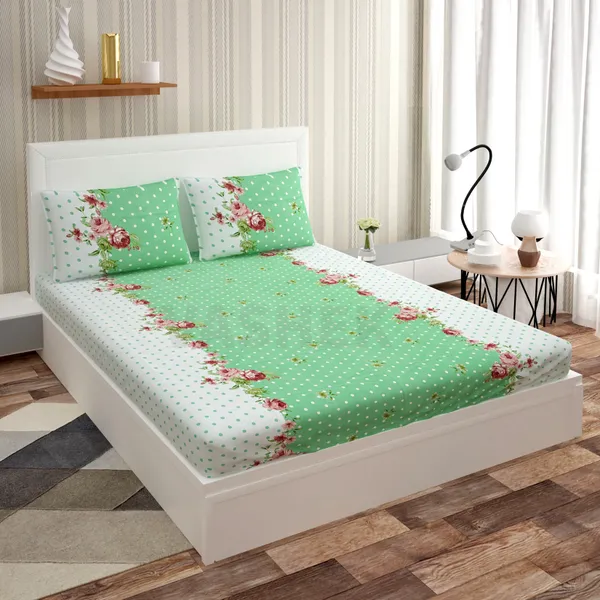 GREEN_DOT_Premium_Fitted_Floral_Bedsheet_(72X78X_Up_to_10_Inches)_&_360_Degree_Elasticated